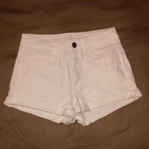 High Rise White Shorts